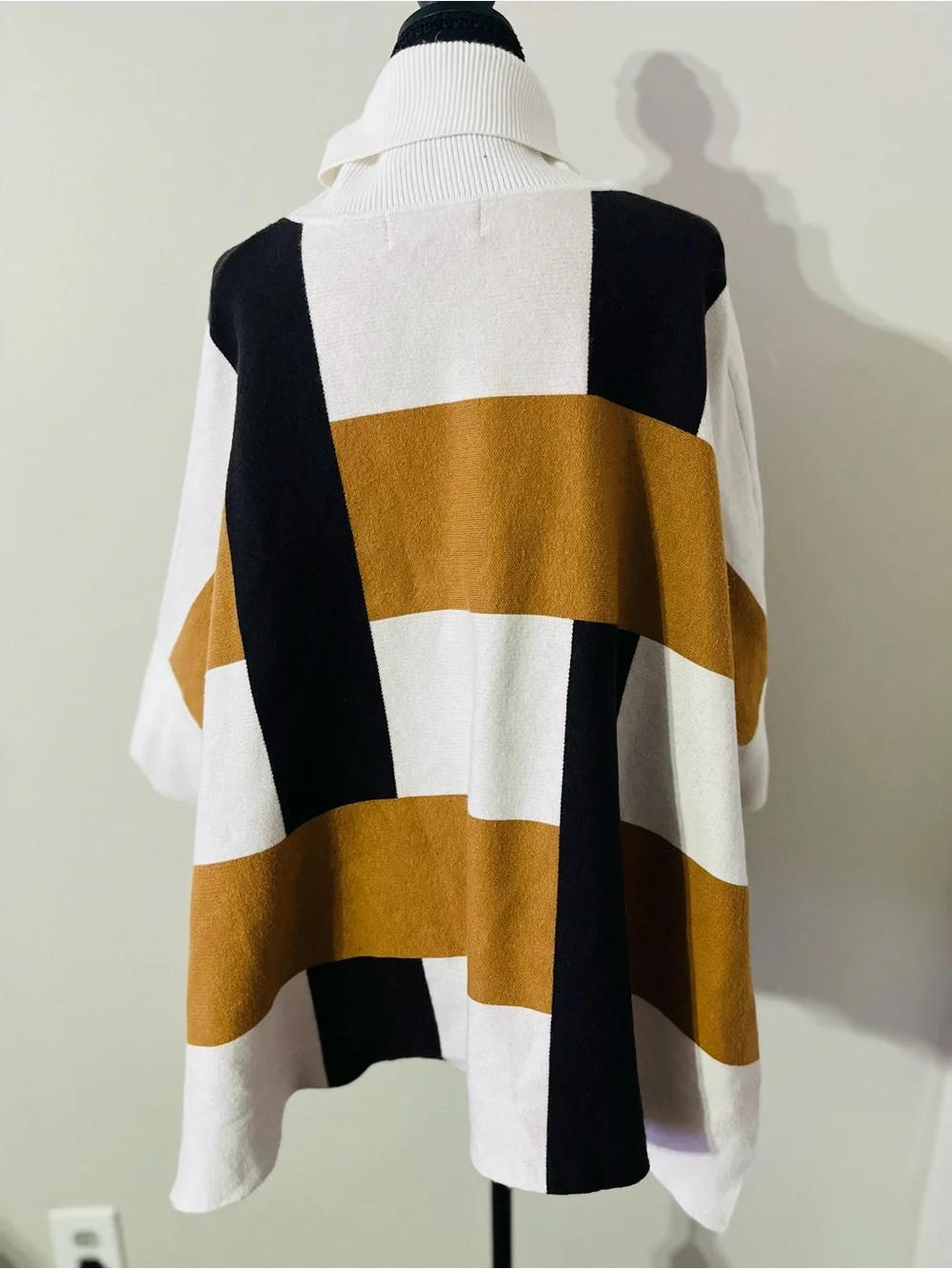 Anthropologie Mod Turtleneck Knit Sweater Poncho - Picture 3 of 5